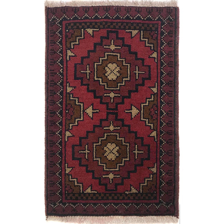 Handmade Wool Doormat Red Floral