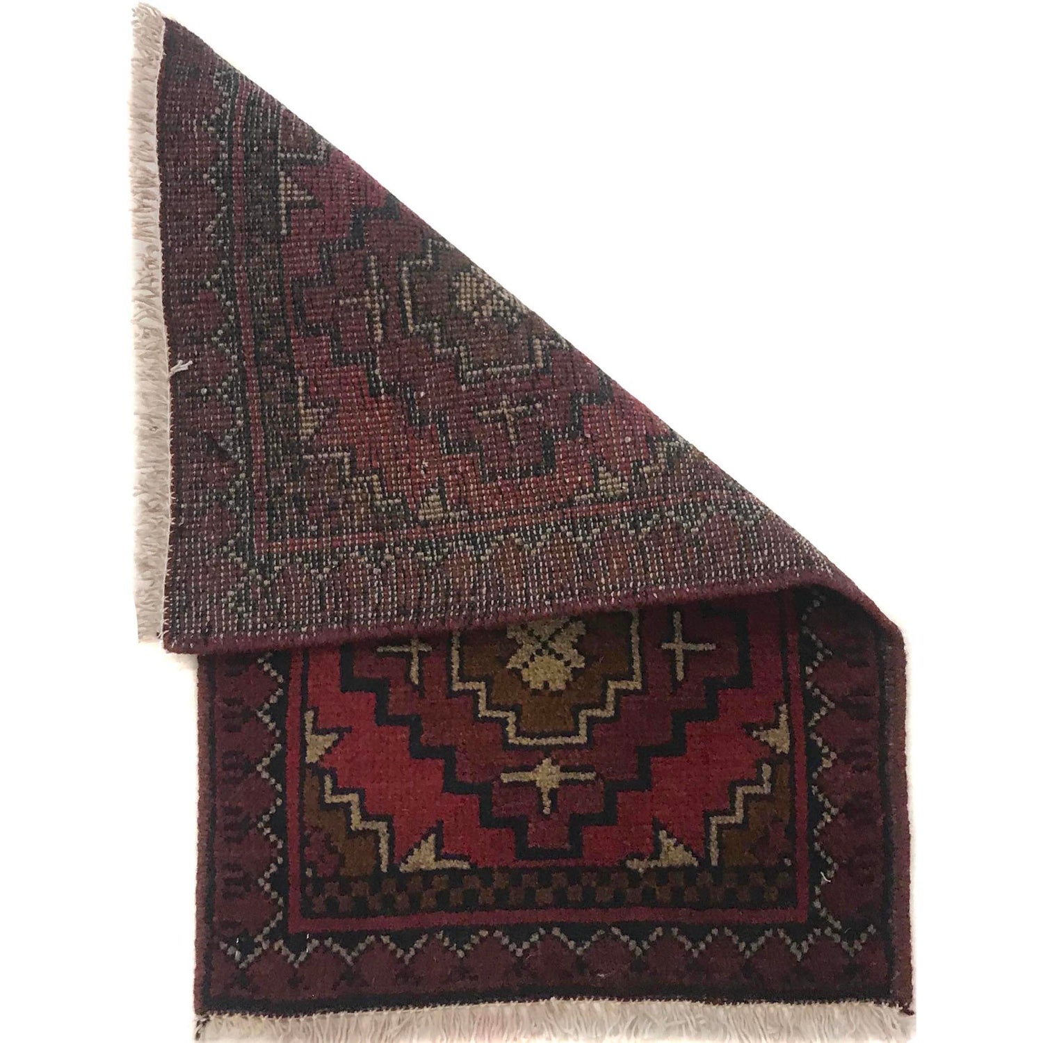 Handmade Wool Doormat Red Floral