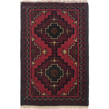 Handmade Wool Doormat Red Floral