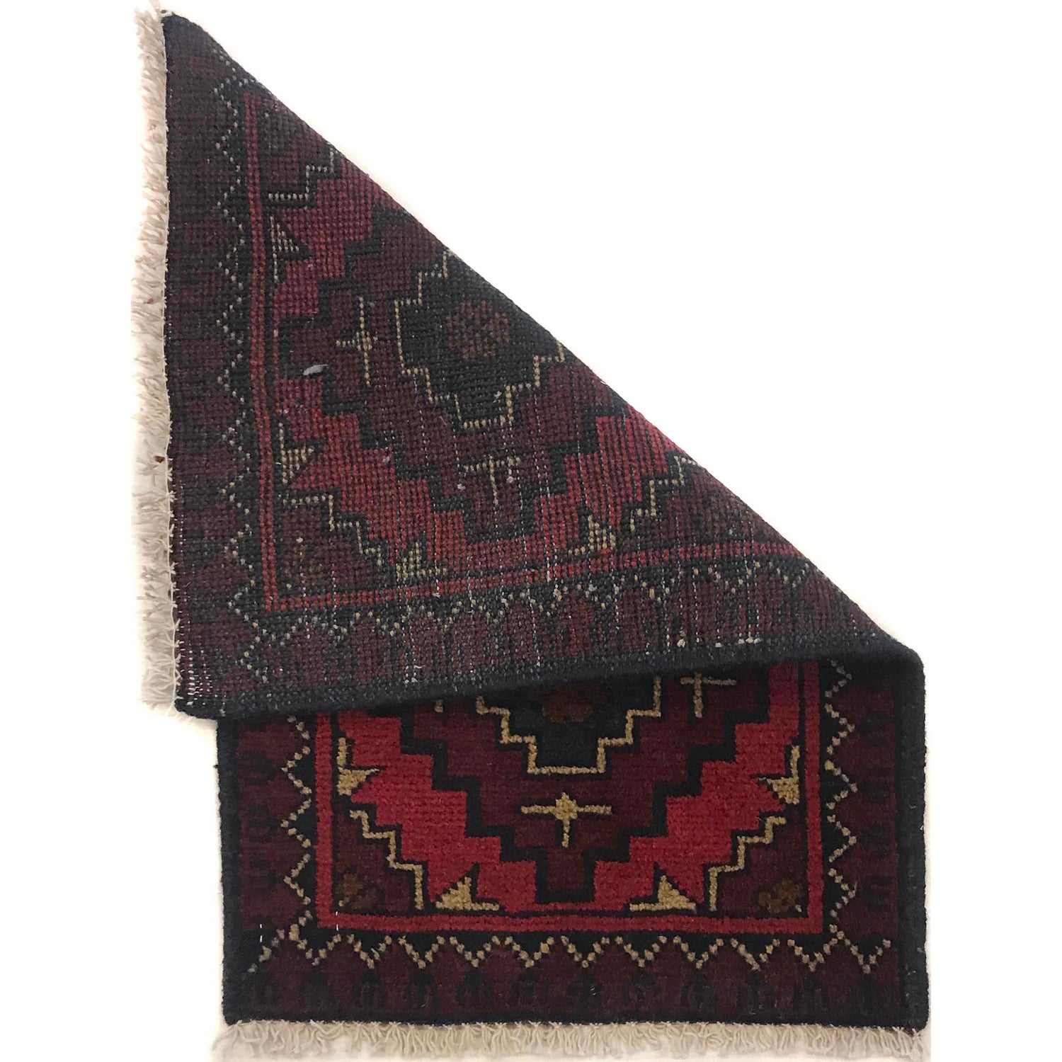 Handmade Wool Doormat Red Floral