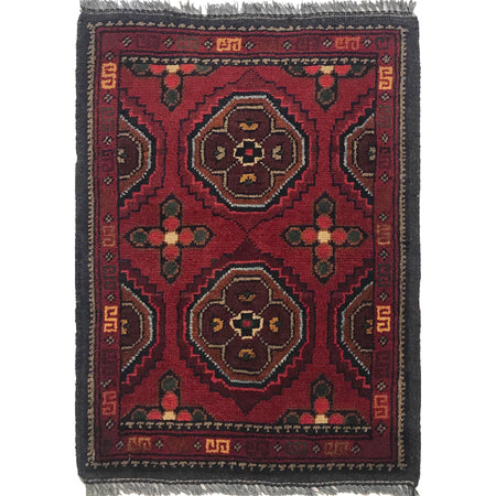 Handmade Wool Doormat Red Floral