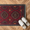 Handmade Wool Doormat Red Floral