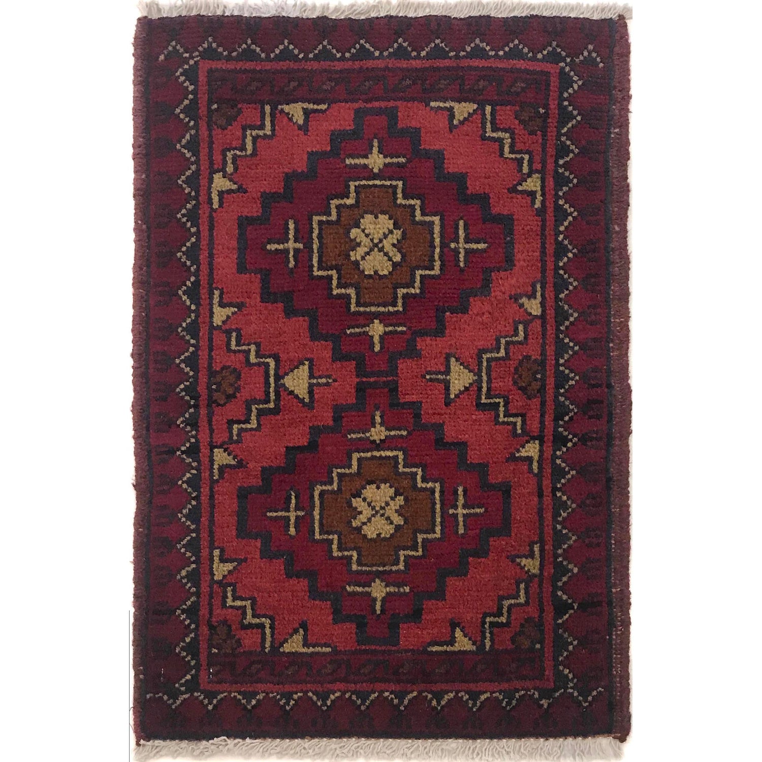 Handmade Wool Doormat Red Floral