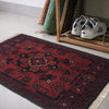 Handmade Wool Doormat Red Floral