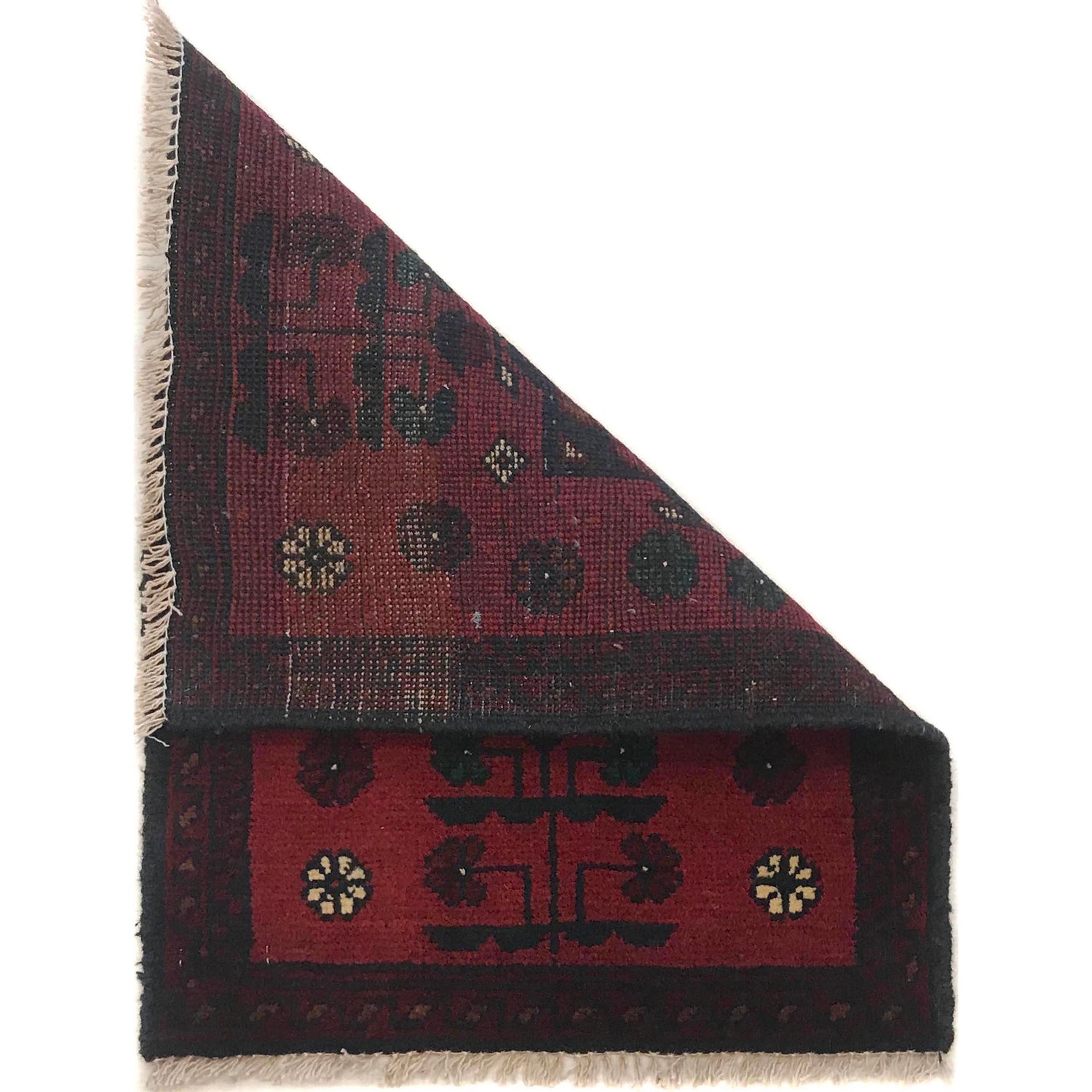 Handmade Wool Doormat Red Floral
