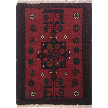 Handmade Wool Doormat Red Floral