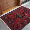 Handmade Wool Doormat Red Floral