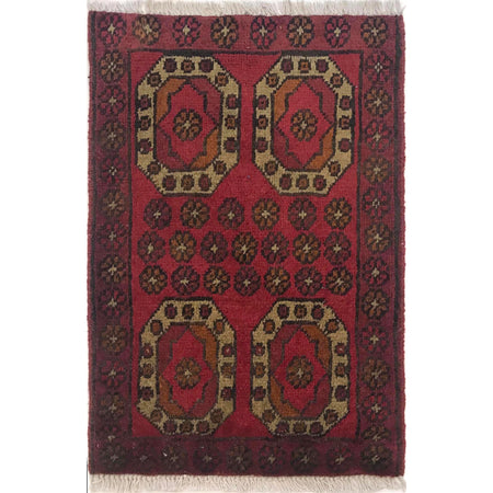 Handmade Wool Doormat Red Floral