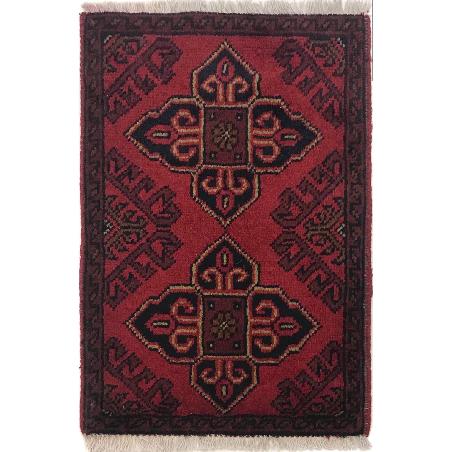 Handmade Wool Doormat Red Floral