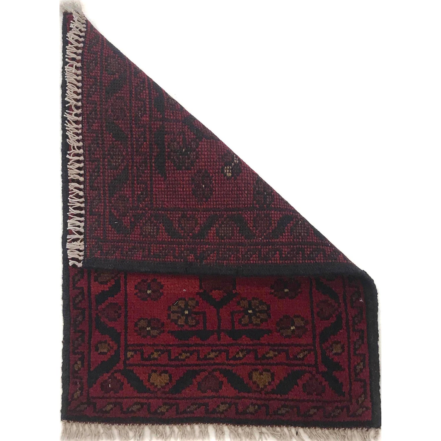 Handmade Wool Doormat Red Floral