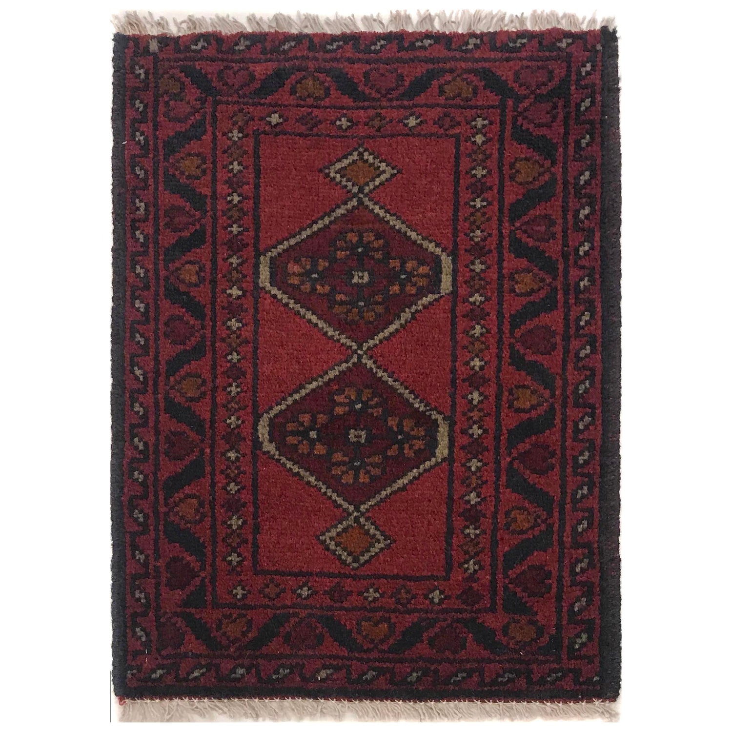 Handmade Wool Doormat Red Floral