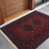 Handmade Wool Doormat Red Floral