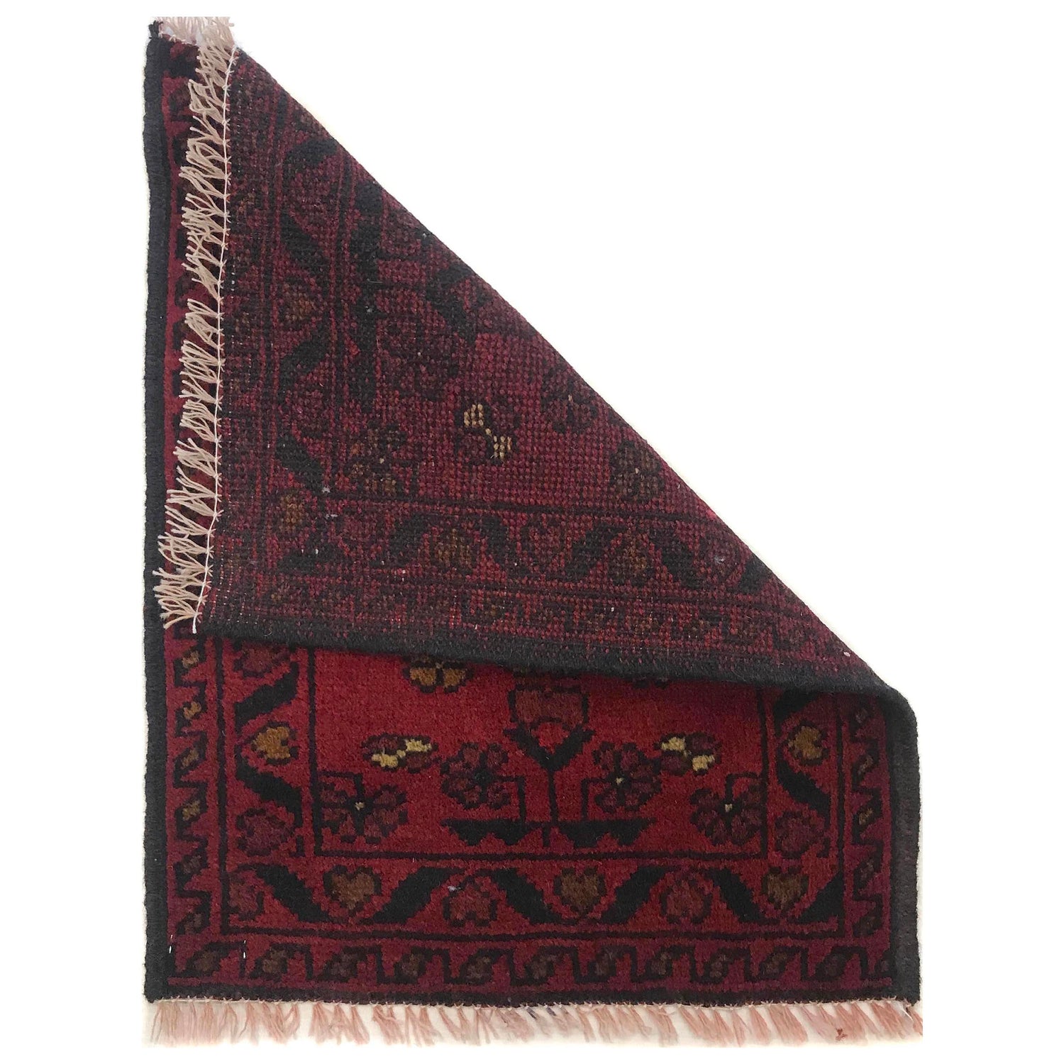 Handmade Wool Doormat Red Floral