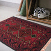 Handmade Wool Doormat Red Floral