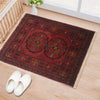 Handmade Wool Doormat Red Floral