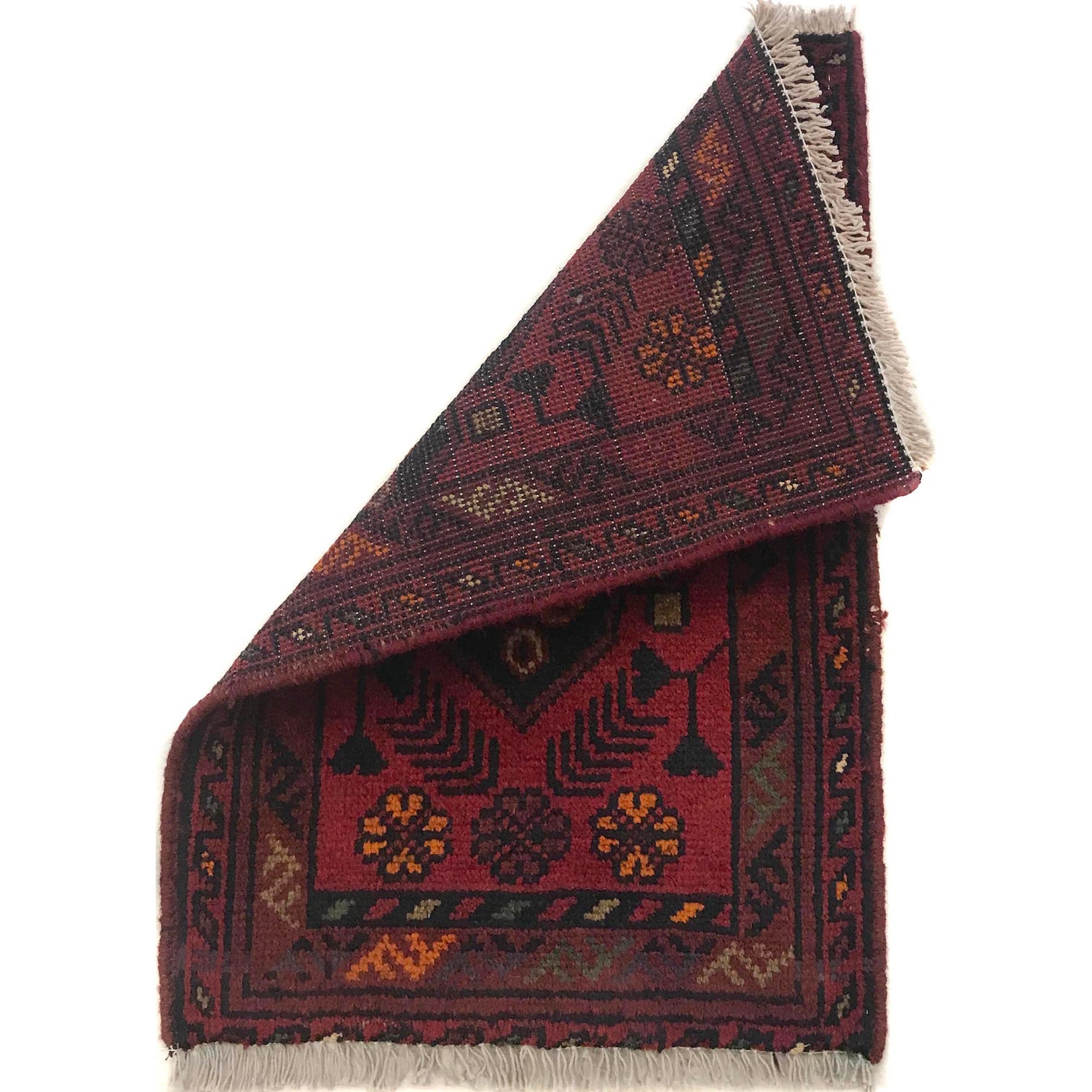 Handmade Wool Doormat Red Floral