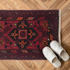 Handmade Wool Doormat Red Floral