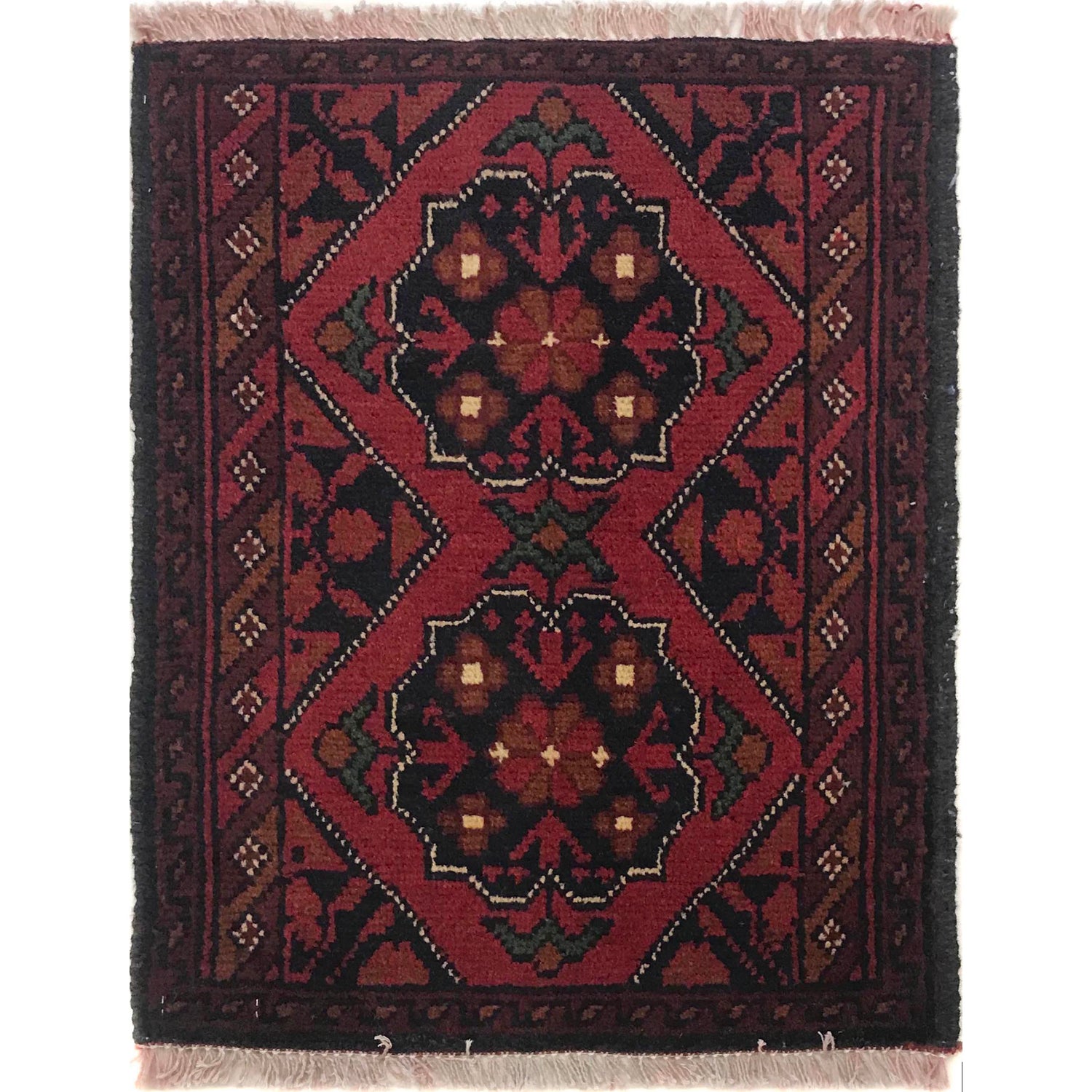 Handmade Wool Doormat Red Floral
