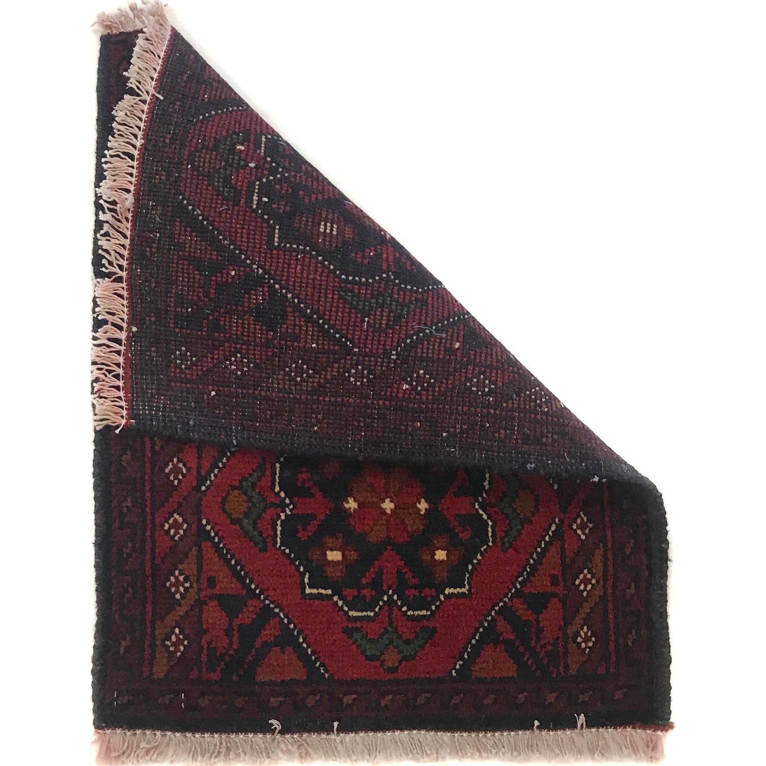 Handmade Wool Doormat Red Floral