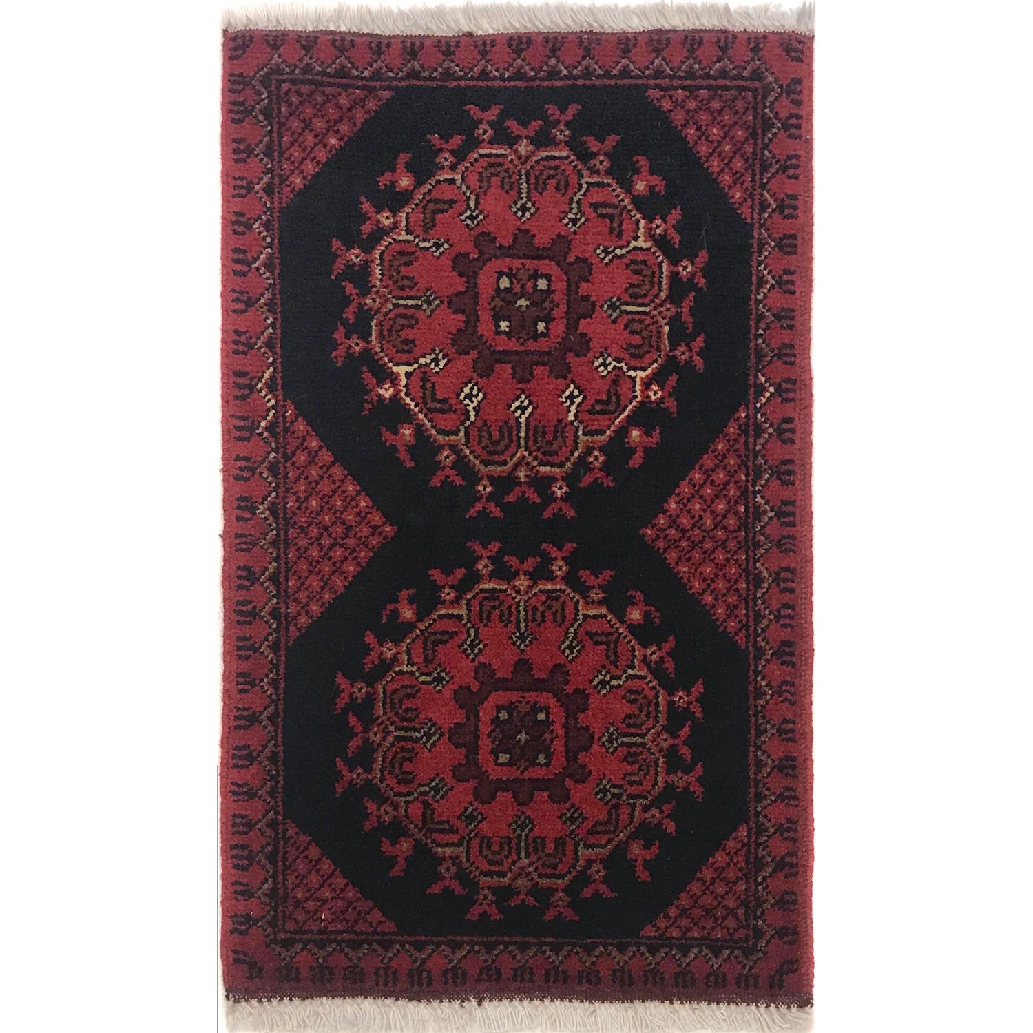 Handmade Wool Doormat Red Floral