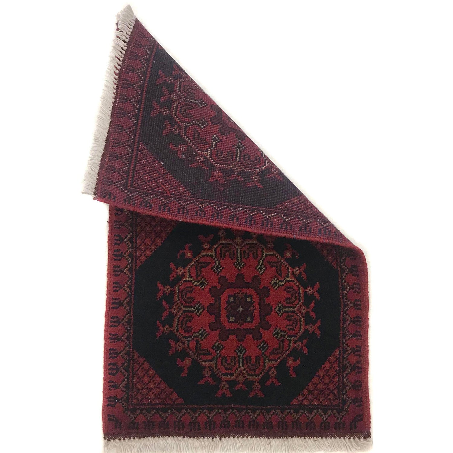 Handmade Wool Doormat Red Floral