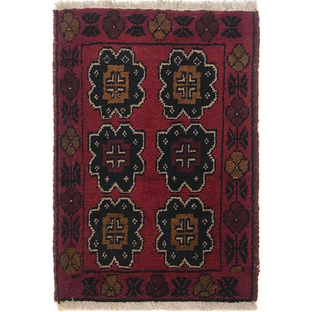 Handmade Wool Doormat Red Floral