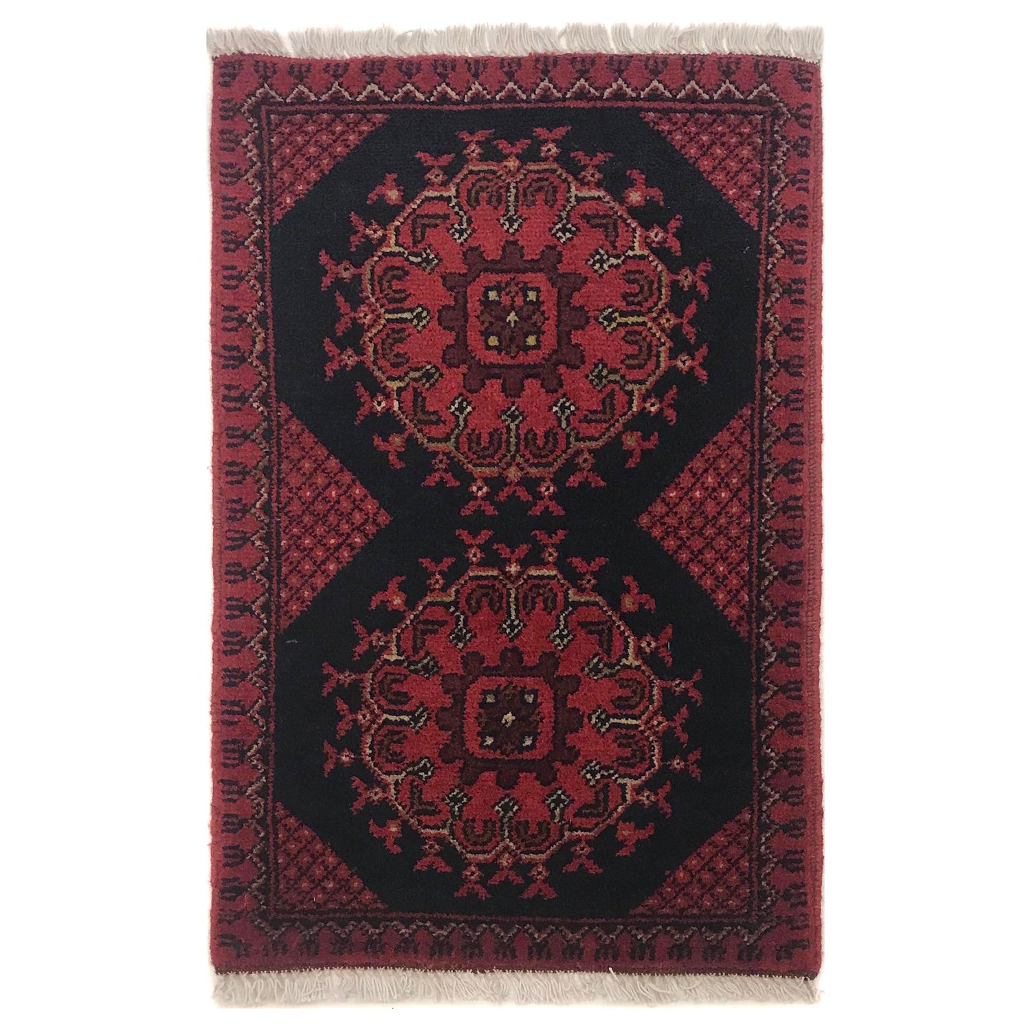 Handmade Wool Doormat Red Floral