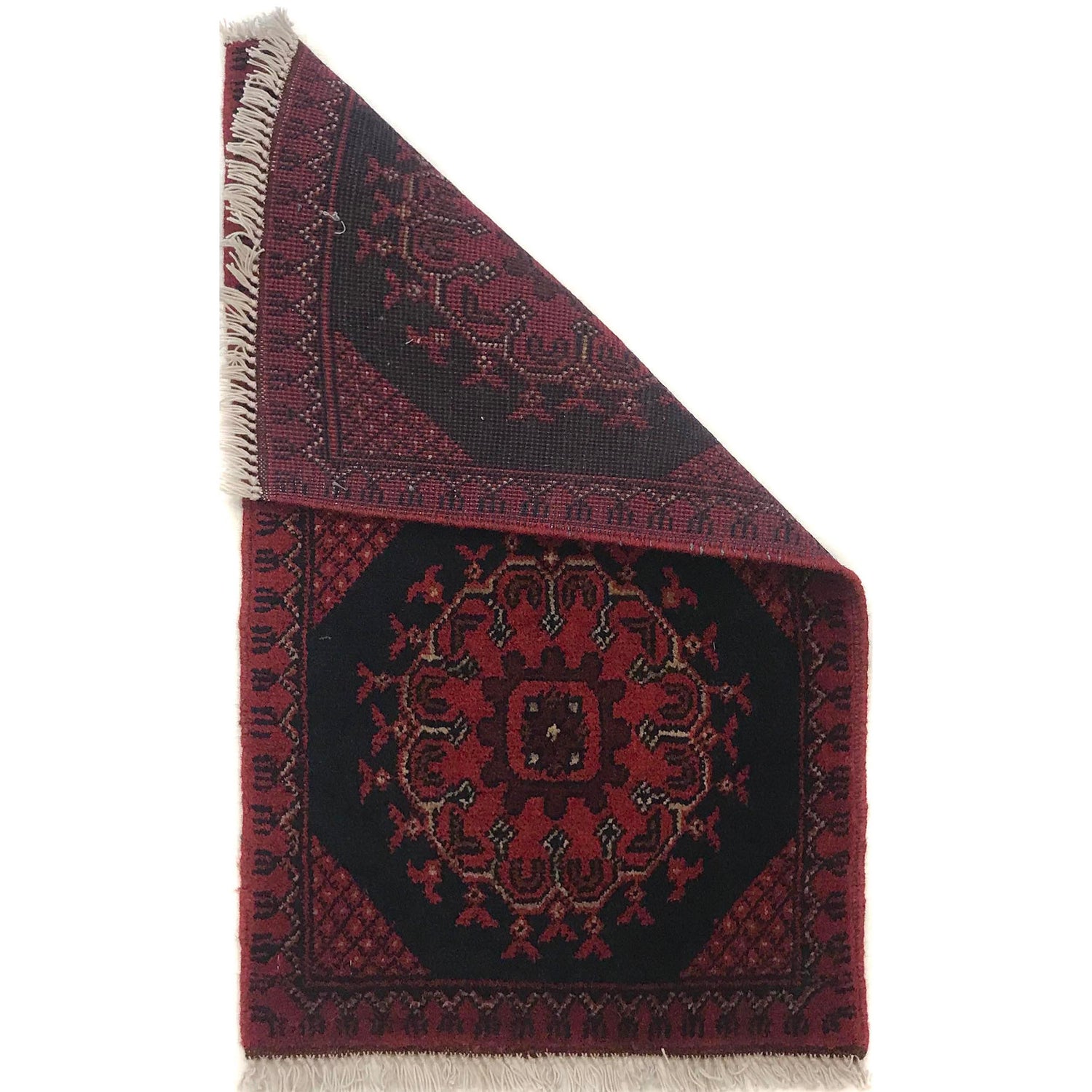 Handmade Wool Doormat Red Floral