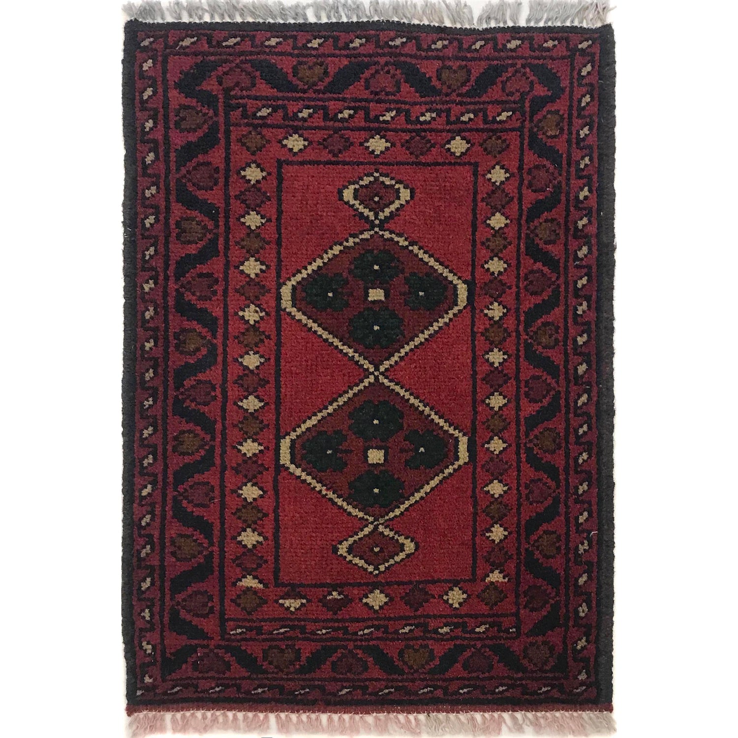 Handmade Wool Doormat Red Floral