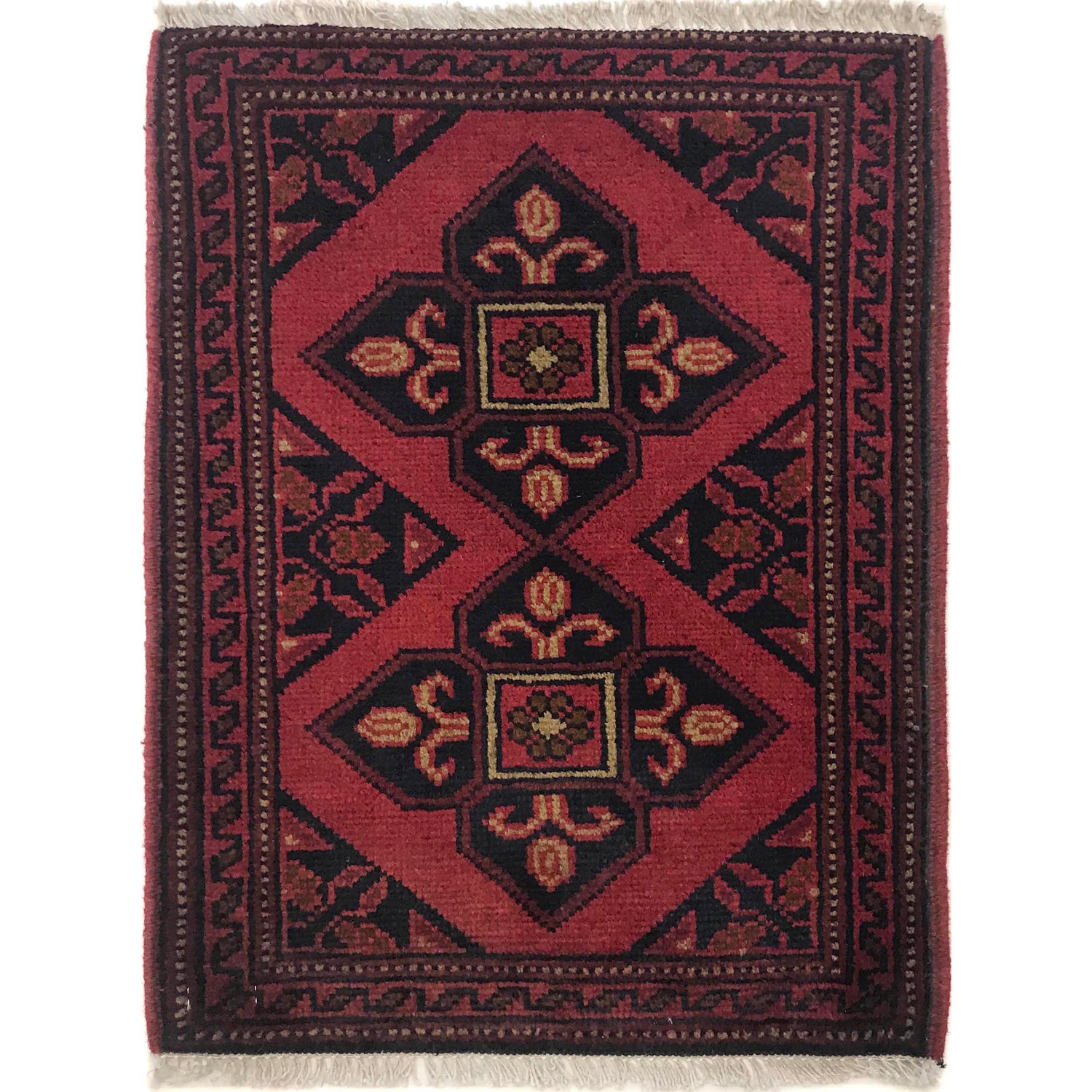 Handmade Wool Doormat Red Floral
