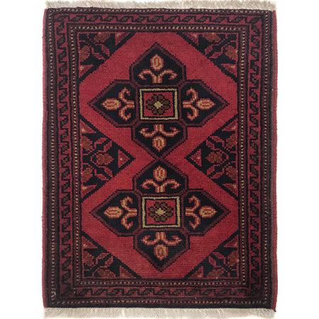 Handmade Wool Doormat Red Floral