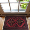 Handmade Wool Doormat Red Floral