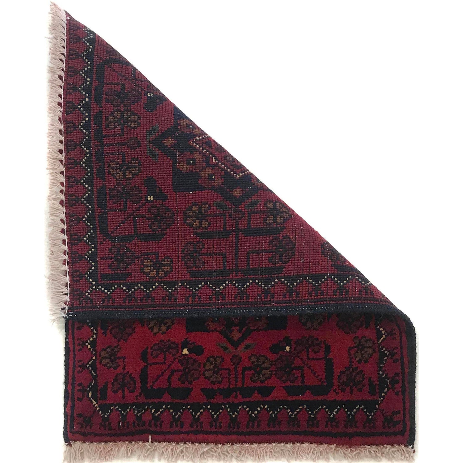 Handmade Wool Doormat Red Floral