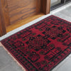 Handmade Wool Doormat Red Floral