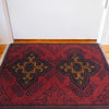 Handmade Wool Doormat Red Floral