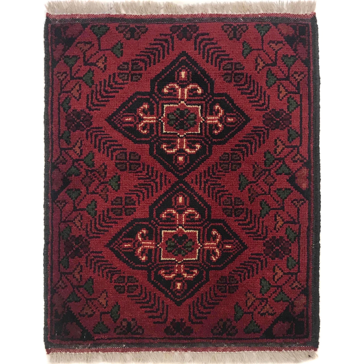 Handmade Wool Doormat Red Floral