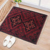 Handmade Wool Doormat Red Floral