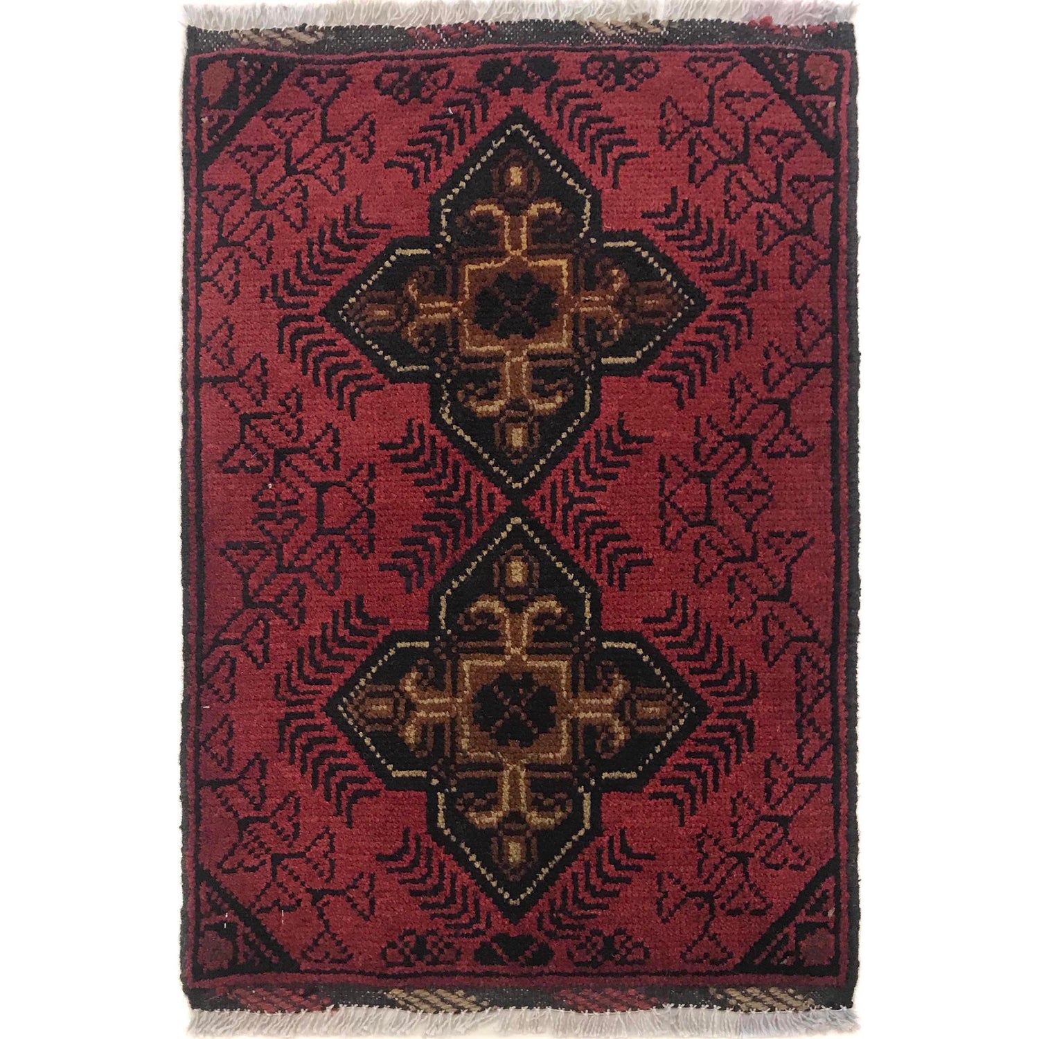 Handmade Wool Doormat Red Floral