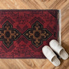 Handmade Wool Doormat Red Floral