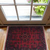 Handmade Wool Doormat Red Floral