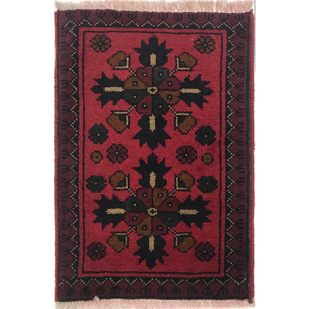 Handmade Wool Doormat Red Floral