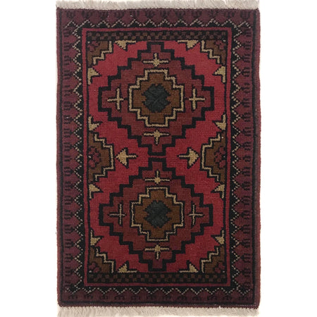 Handmade Wool Doormat Red Floral