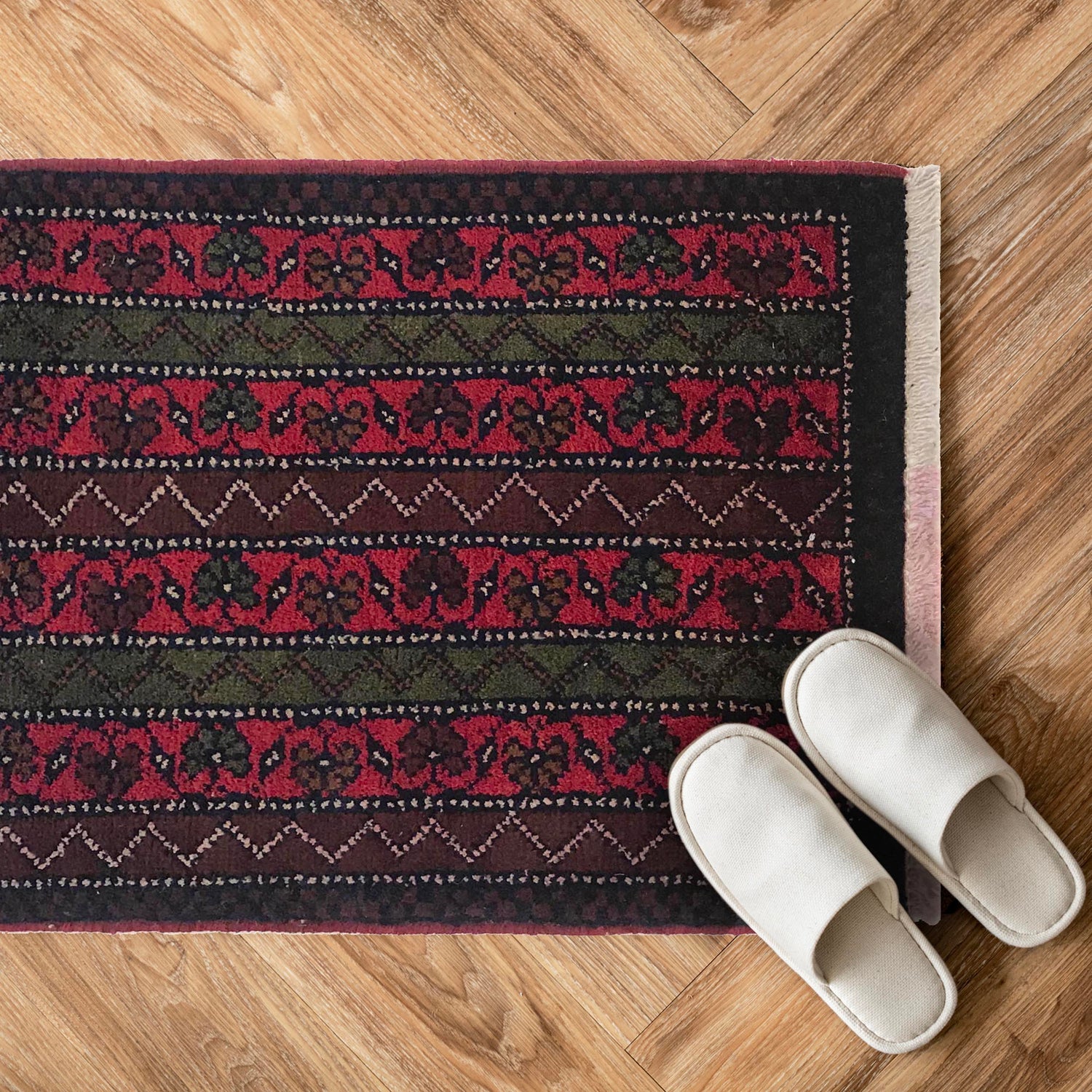 Handmade Wool Doormat Multi Geometric