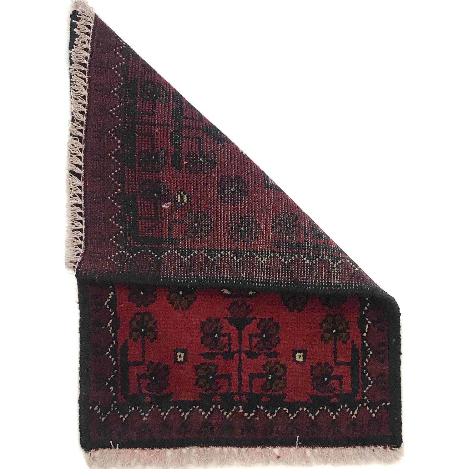 Handmade Wool Doormat Red Floral