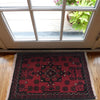 Handmade Wool Doormat Red Floral