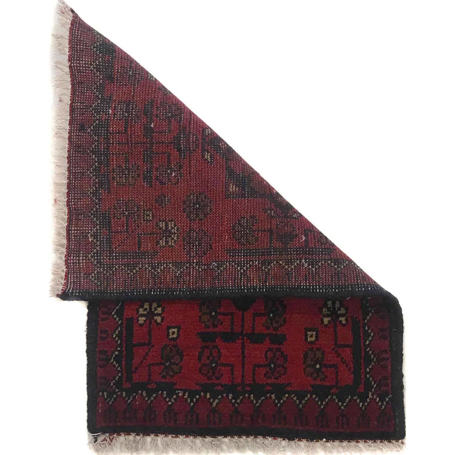 Handmade Wool Doormat Red Floral