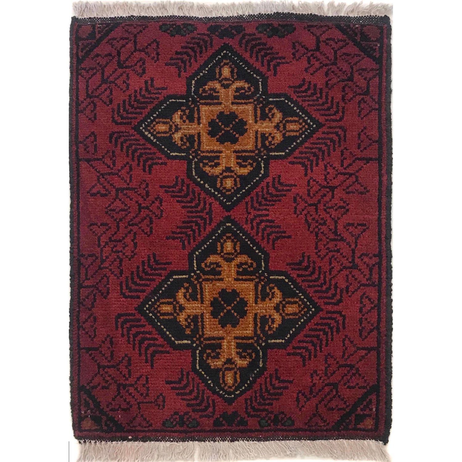 Handmade Wool Doormat Red Floral