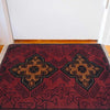 Handmade Wool Doormat Red Floral