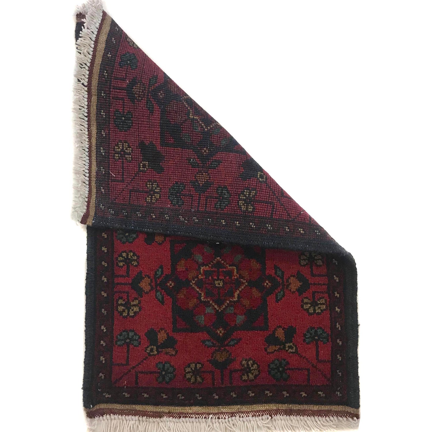 Handmade Wool Doormat Red Floral
