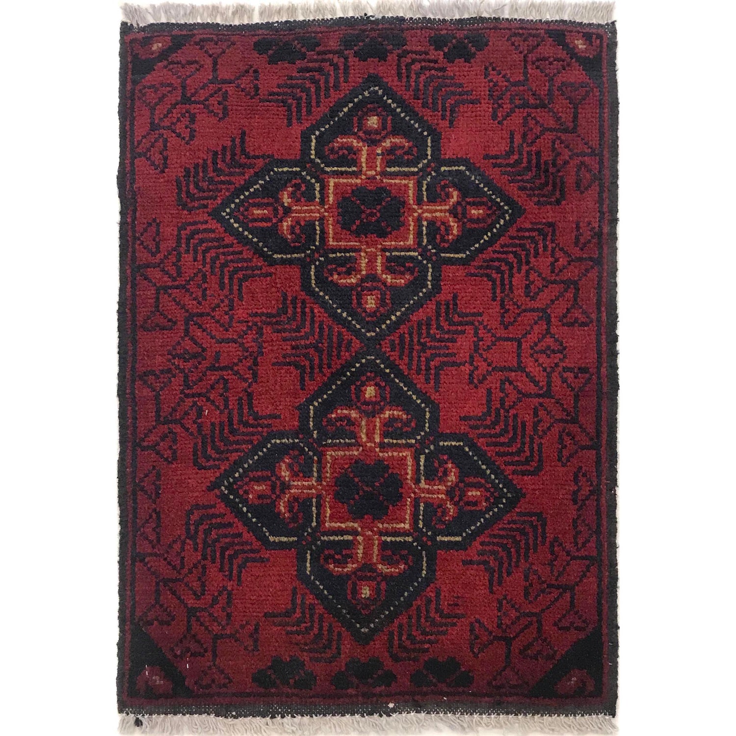 Handmade Wool Doormat Red Floral